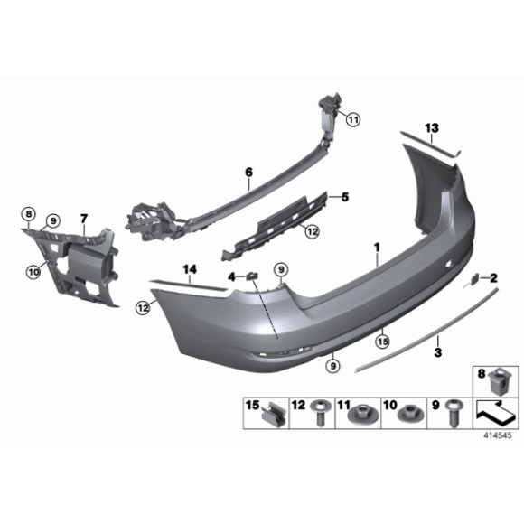 Listwa ozdobna zderzaka tył BMW F34 318 320 325 328 330 335 - 51137308841