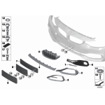 Listwa ozdobna zderzaka przód środkowa BMW F32 F33 F36 418 420 425 428 430 435 440 - 51117294837