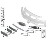 Listwa ozdobna zderzaka przód środkowa BMW F32 F33 F36 418 420 425 428 430 435 440 - 51117294837