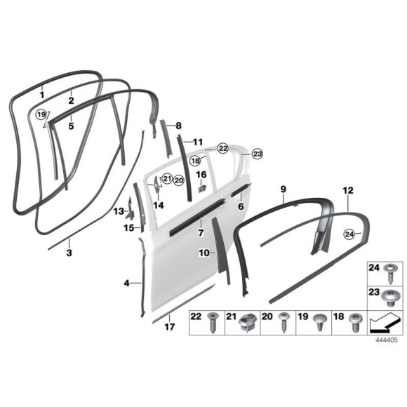 Listwa drzwi dół lewa BMW G12 725Ld 730LdX 730Li 740iX 740Li 750i 750LdX 750LiX M760LiX - 51137397869