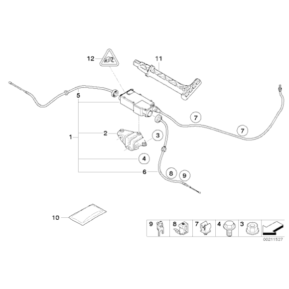 Linka hamulca ręcznego prawa BMW E70 E70N E71 E72 3,0d 3,0si 3,5d 4,8i M 30dX 35dX 40iX 50iX 35iX M50dX - 34436772104