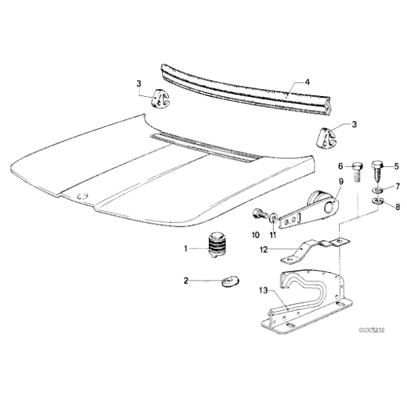 Ogranicznik maski BMW E12 E21 518 520 315 316 318 320 323 - 51231831316