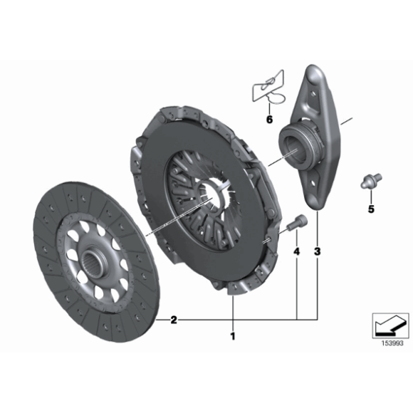 Łapa i łożysko oporowe sprzęgła BMW E46 E60 E61 E63 E81 E83 E84 E87 E90 E91 E93 F06 F10 F11 F12 F13 F20 F25 F30 - 21517564027