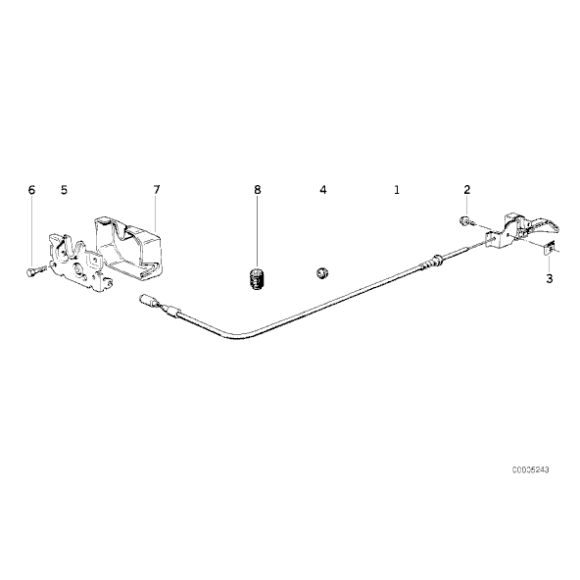 51231884281 Mechanizm otwierania linka pokrywy silnika BMW E30 316 318 320 323 325 324 - 51231884281 - Części oryginalne BMW Łódź | Sklep internetowy BMW
