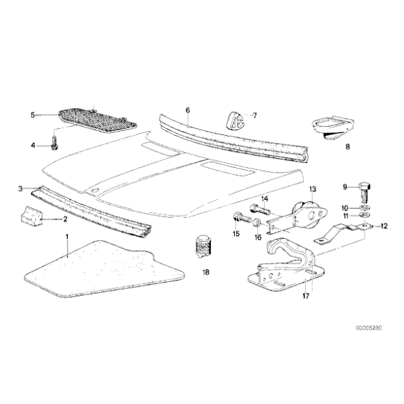 Uszczelka maski BMW E21 315 316 318 320 323 - 51231900492