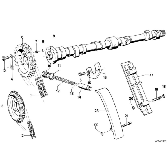 Łańcuch rozrządu BMW E12 E21 E23 E24 E3 E9 NK 630 633 728 730 733 316 318 320 518 520 525 528 530 - 11310731105