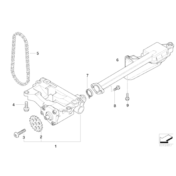 Łańcuch pompy oleju BMW E46 E38 E39 E60 E90 X5 1,8d 2,0d 3,0d 3,5d 4,0d - 11412249745