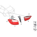 Lampa tylna w błotniku lewa BMW F16 F86 X6 28iX 35iX 50iX 30dX 40dX M - 63217314859