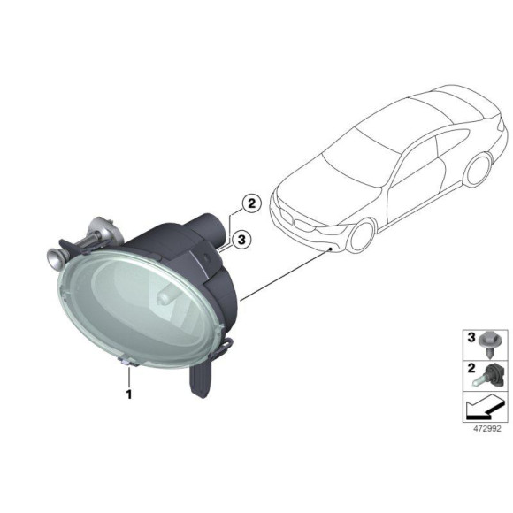 Halogen lampa przeciwmgłowa BMW F20 F21 F22 F23 F30 F31 F32 F33 F34 F36 F45 F46 - 63177248911