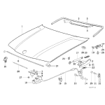 Cięgno linka maski BMW E36 coupe 316 318is 320 323 325 328 M3 - 51231977689