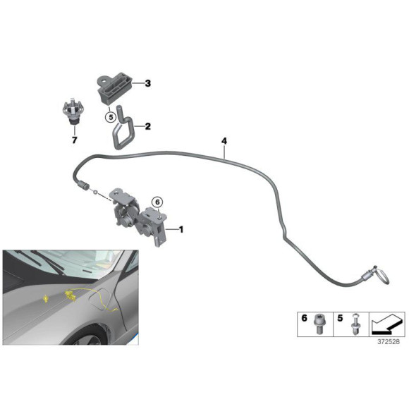 51237002012 Zabezpieczenie przed skręcaniem maski przód BMW E60 E61 E63 E65 E81 E83 E84 E87 E81 E90 E91 E92 E93 MINI R55 R56 R58 R59 R60 R61 - Części oryginalne BMW Łódź | Sklep internetowy BMW