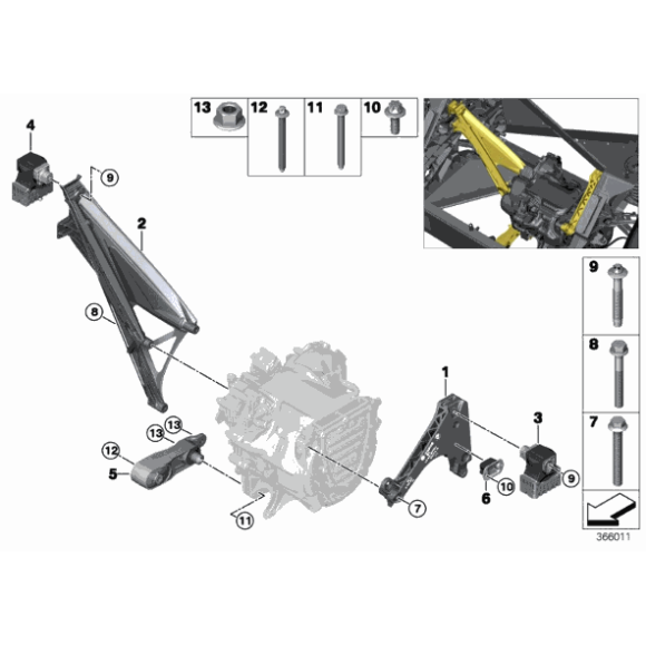 Łącznik stabilizatora BMW I01 i3 60Ah 94Ah 120Ah - 22116793362