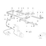 Łącznik lewy dyszy spryskiwacza szyb BMW E38 730i 740i 750i, prod do 04.1995r - 61668360467