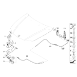 Linka maski pokrywa silnika tylna BMW E87 E90 E91 116 118 120 130 316 318 320 323 325 330 - 51237060529