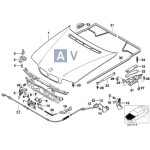 Linka cięgno maski środkowe BMW E38 725tds 728i 730i 730d 735i 740i 740d 750i - 51238168163
