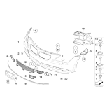 Kratka zderzaka przód boczna dolna lewa BMW E63N E64N 630i 635d 650i - 51117184691
