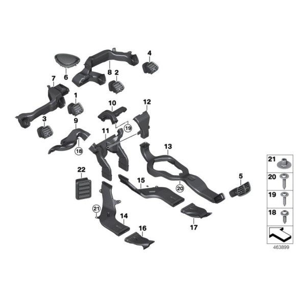 Kratka wlotu świeżego powietrza pośrednia MINI F54 F55 F56 F57 - 64229262803