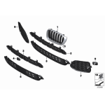 Kratka środkowa dolna zderzaka przód BMW X3 X4 F25 F26 , Dla samochodów z Pakiet aerodynamiczny M  - 51118056939