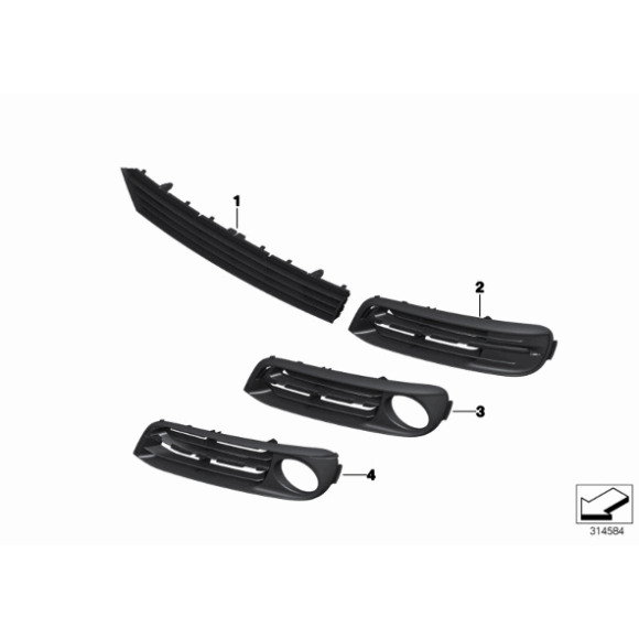 Kratka ramka halogenu lewa BMW F10N F11N 518 520 525 528 530 535 550 - 51117331729