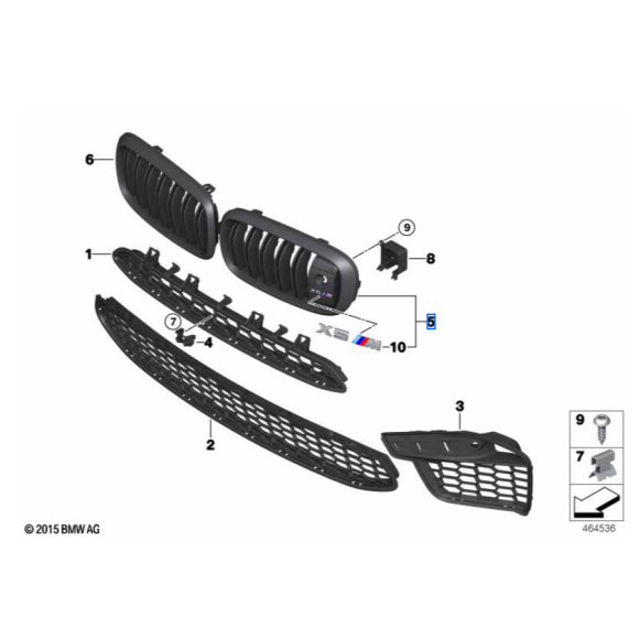 Kratka ozdobna lewa BMW F85 X5 M SAV - 51118056323