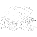 Zamek dolny pokrywy silnika maski BMW E46 E39 E53 X5 520 525 523 528 530 540 316 318 320 323 325 328 330 - 51238203859