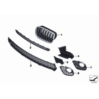 Atrapa nerka prawa chrom / czarna BMW E70 E71 E70N E72 X5 X6 30dX 40dX 35dX 35iX 50iX M - 51137157688