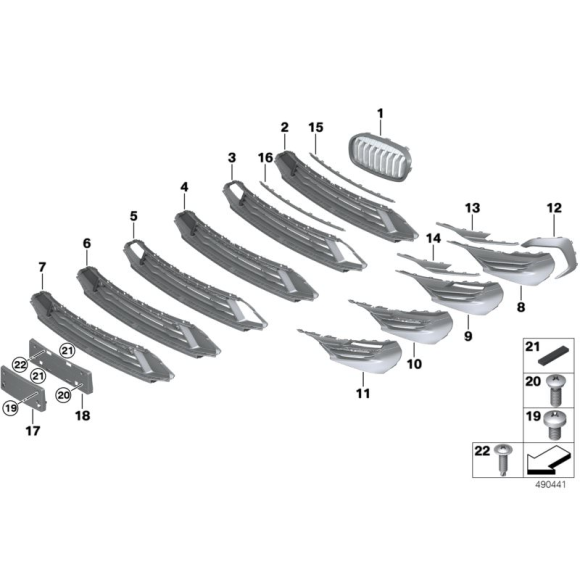 Kratka boczna lewa BMW F45 F46 216d 216i 218d 218i 220d 220i 225iX -  51117460185