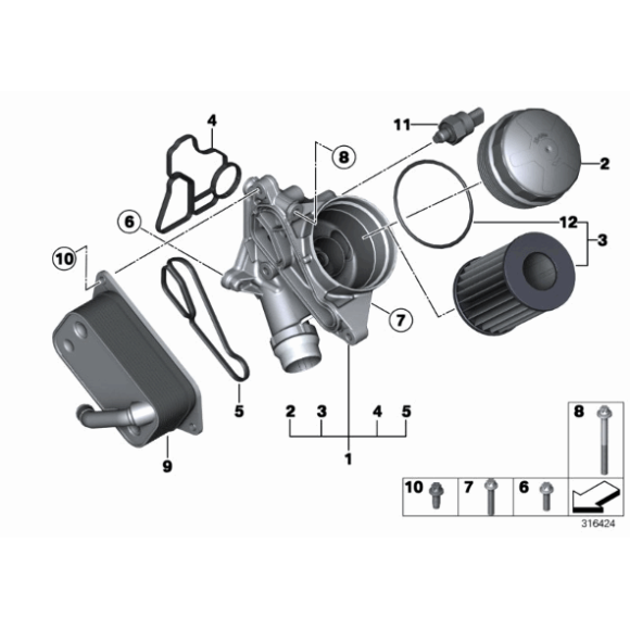 Filtr oleju BMW X1 F10 F20 F07 F22 F25 F30 F32 520i 528i 125i 320i 328i 420i 428i - 11427640862