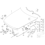 Dźwignia pokrywy silnika BMW E46 E83 X3 Z4 316 318 320 323 325 328 330 M3 - 51238223163