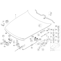 Dźwignia pokrywy silnika BMW E46 E83 X3 Z4 316 318 320 323 325 328 330 M3 - 51238223163