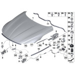 Dźwignia pokrywy silnika BMW E46 E83 X3 Z4 316 318 320 323 325 328 330 M3 - 51238223163