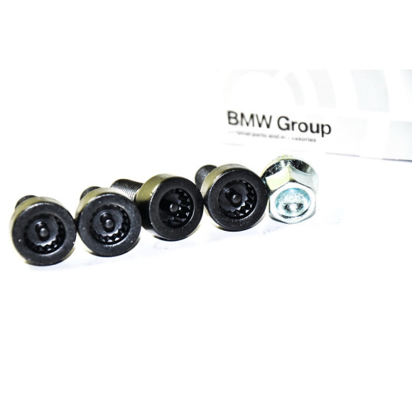 Kpl. śrub zabezpieczających do kół BMW E46 E60 E61 E90 E91 E92 E93 E87 E81 E63 E64 E30 -  36136786419