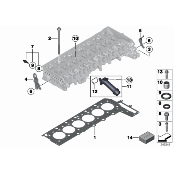 Śruby głowicy BMW X5 E90 F01 F07 F10 F13 X4 F30 330d 325d 640d 525d 530d 535d 730d 740d - 11128513130