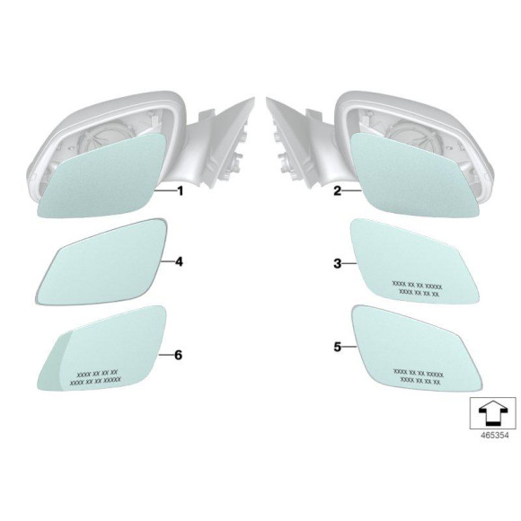 Wkład lusterka lewy BMW F20 F21 F22 F23 F30 F31 F32 F33 F34 F36 F87 I01 - 51167284999