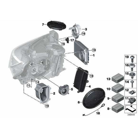 Kpl. LED lewego kierunkowskazu BMW F32 F33 F36 F80 F80N F82 F83 - 63117379920