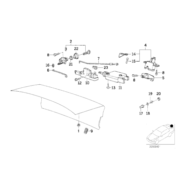 51242230431 Przycisk systemu zamykania klapy E34 M5 3,6 3,8 - 51242230431 - Części oryginalne BMW Łódź | Sklep internetowy BMW
