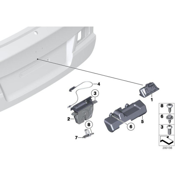 Przycisk mikroprzełącznik tylnej klapy BMW E60 E61 E70 X5 E71 X6 E82 E84 X1 E90 E91 E92 E93 - 51247118158