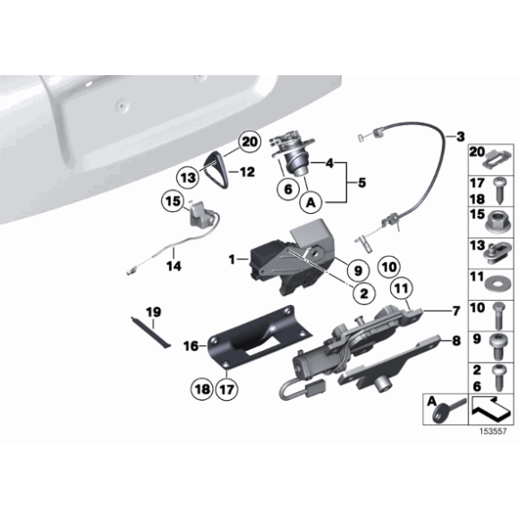 Zamek klapy pokrywy tył BMW E61 E65 E66 E72 - 51247197081