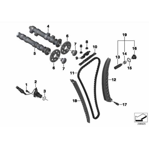 Komplet napinacza łańcucha BMW K70 K71 K72 K73 K75 F700 F800 GS GT ST S R - 11318531009