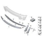 Komplet elementów montażowych spoilera przód MINI R50 R52 R53 Cooper One 1.4i 1.6i S - 51112311958