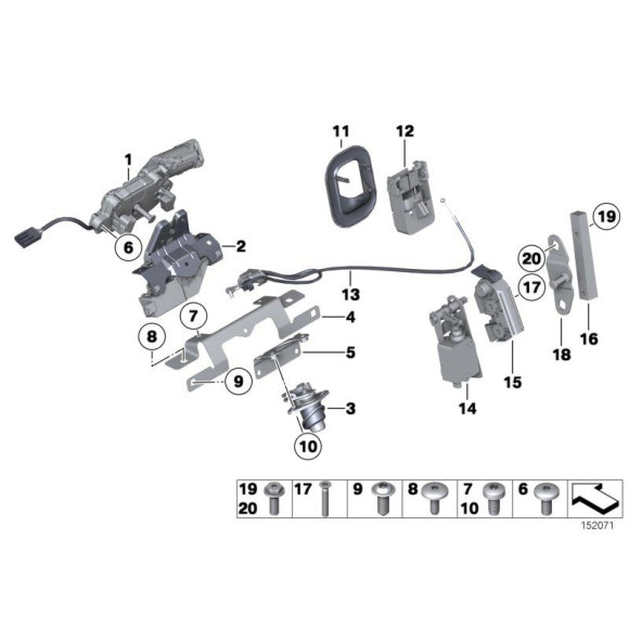 51247840617 Zamek pokrywy bagażnika z mikroprzełącznikiem BMW E46 E60 E63 E64 E81 E85 E87 E88 E90 E92 - 51247840617 - Części oryginalne BMW Łódź | Sklep internetowy BMW