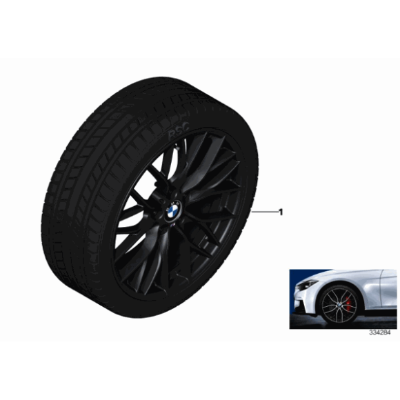 Koło zimowe DOUBLE SPOKE 18`` 405M czarny mat BMW F30 F31 F32 F33 F36 - 36112289748