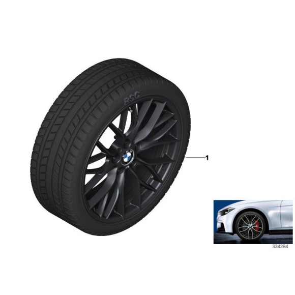 Koło zimowe DOUBLE SPOKE 18`` 405M czarny mat BMW F30 F31 F32 F33 F36 - 36112289748