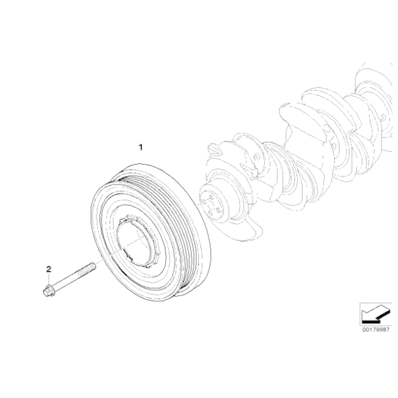 11237823191 Koło pasowe wału BMW E60 E87 E81 X1 X3 E90 116d 118d 120d 318d 320d 520d N47 - 11237823191 - Części oryginalne BMW Łódź | Sklep internetowy BMW