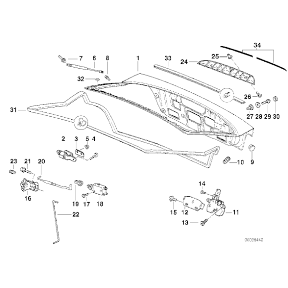 Zamek pokrywy bagażnika BMW E36 Compact 316 318 323 - 51248201784