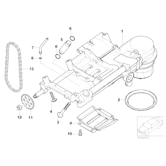 Łańcuch pompy oleju BMW X5 E60 E63 E65 540 550 4,4 4,8is 650 740 750 N62N - 11417527113