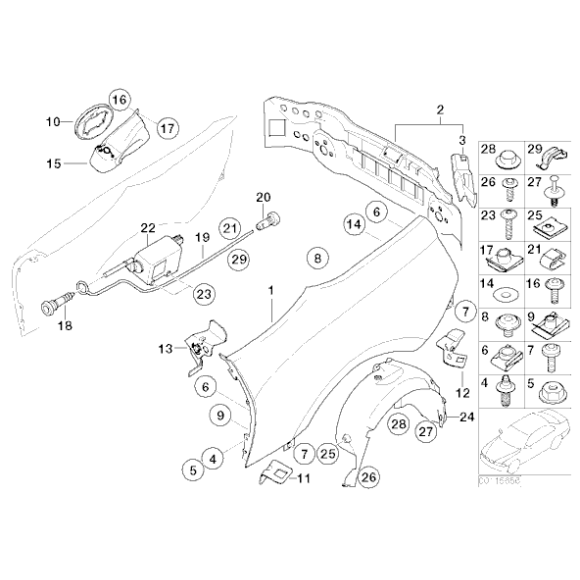 Tuleja poszycia BMW E46 E63 E64 E65 E83 E86 compact coupe 730 740 735 745 750 760 - 51257026135