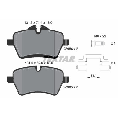 Klocki hamulcowe przód MINI R50 R52 R55 R56 R57 R58 R59 - 34116778320