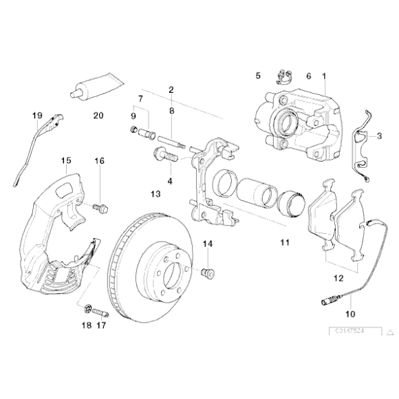 Klocki hamulcowe przód E39 - Oryginał BMW - 34116761277