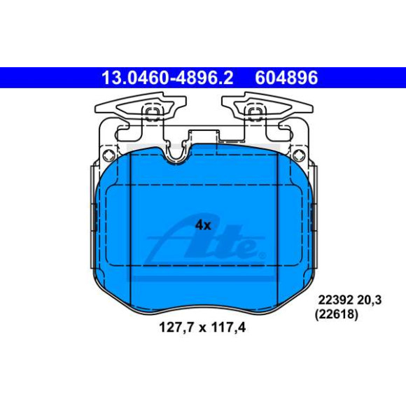Klocki hamulcowe przód BMW G11 G12 G05 G14 G15 F20 G21 G30 G31 G32 - 34106888459